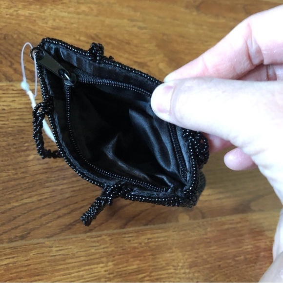 Mini hand beaded Christmas stocking purse - Picture 4 of 7